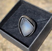 Fingerring silber mit natürlicher Achatdruse
