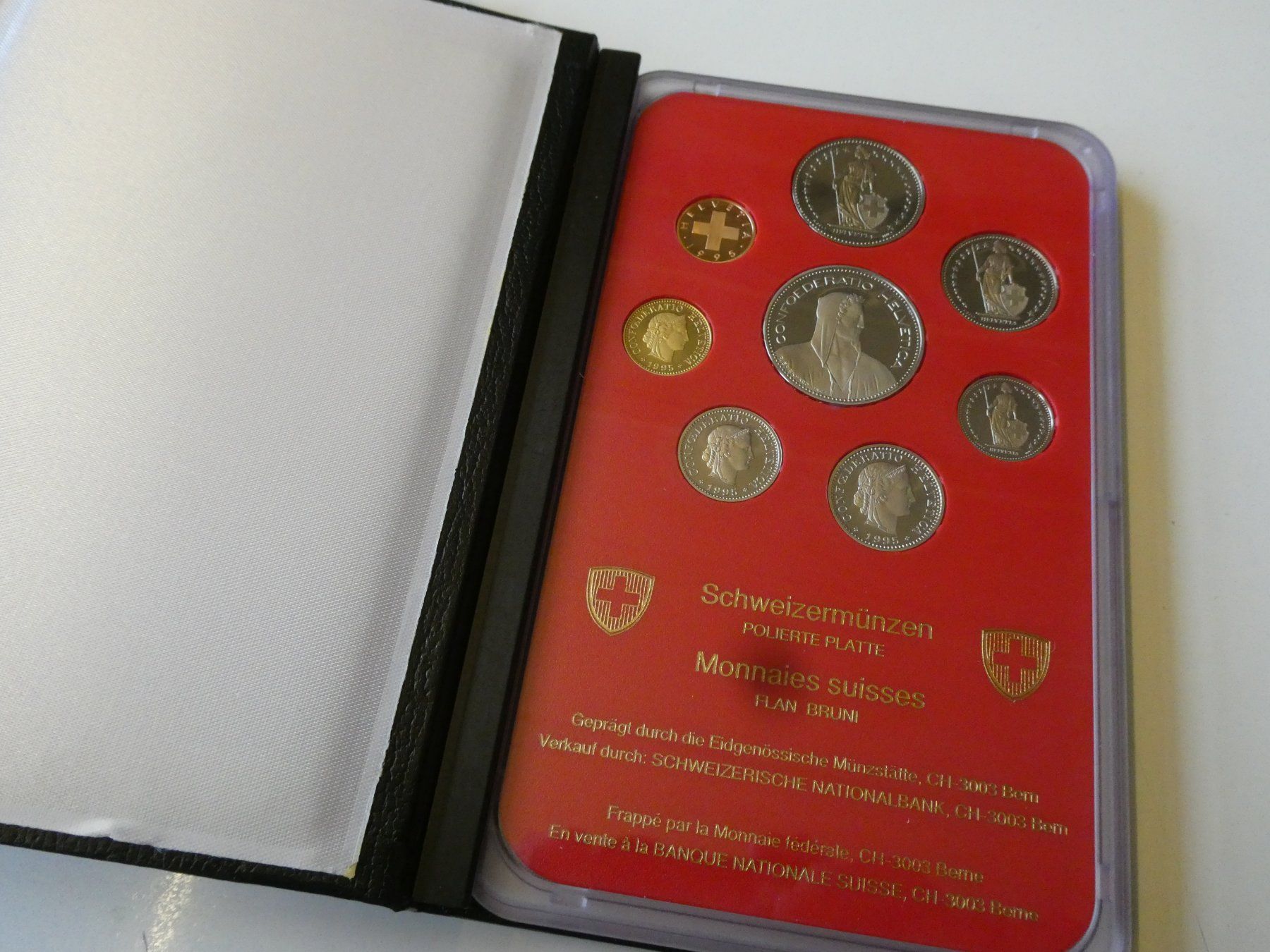 Toutes les monnaies: Schweiz 1995, Münzsatz Polierte Platte – Neuf (Voir description) à Hinterforst par Rohusri 1