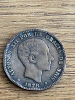 Spanische Münze 10 Centimos 1878 Alfonso XII