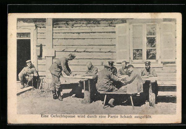 Cartoline postali: Eine Gefechtspause wird durch eine Parti – Usato da Berlin venduto da bartko-reher
