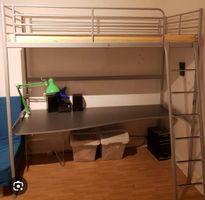 Hochbett mit Schreibtisch Metall Silber gebraucht