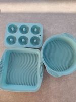 Backformen Set Silikon blau drei Teile ungebraucht