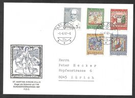 FDC Pro Patria Serie 1967; B133-137; ET Zillis 1.6.1967