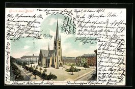 AK Basel, Blick auf Matthäuskirchplatz