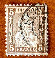 Sitzende Helvetia GESTEMPELT   Siehe Original Fotos   