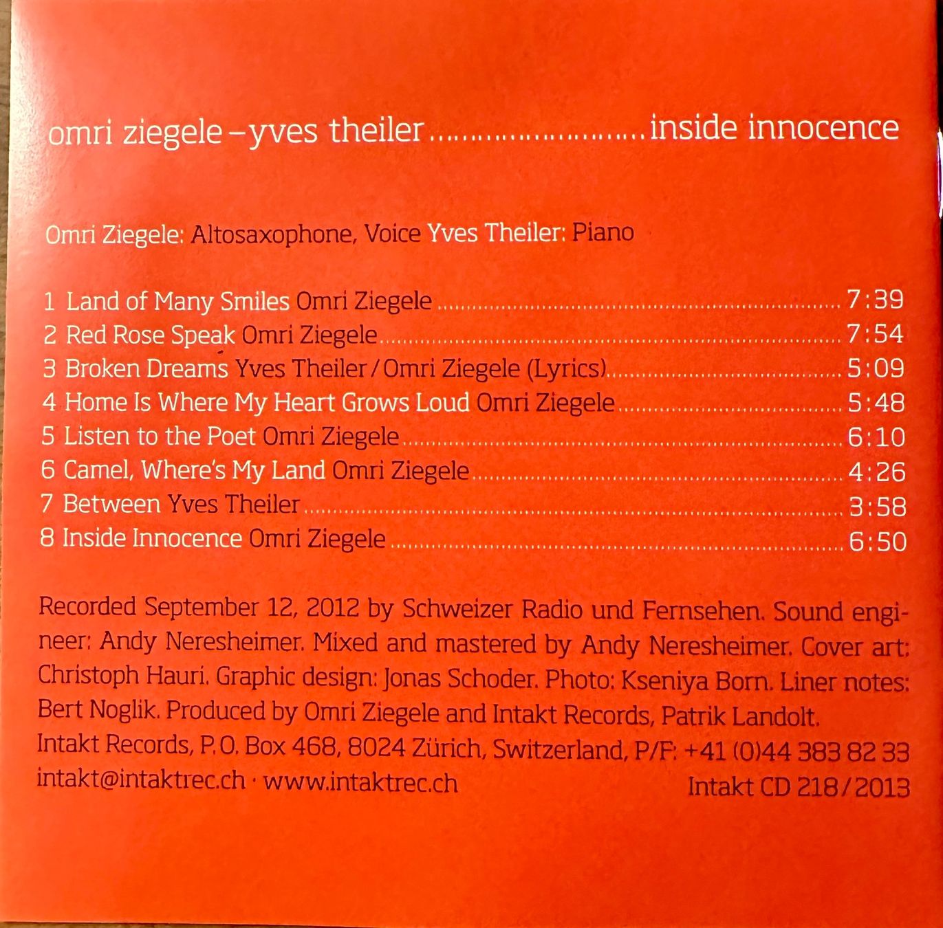 CD: CD Ziegele / Theiler, Inside Innocence – Nuovo (secondo la descrizione) da Utzigen venduto da taino01 1