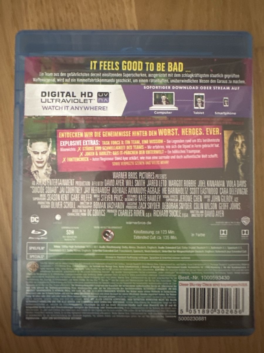 Tutti i DVDs: Suicide Squad Extended Cut Blu-ray neuwertig – Nuovo (secondo la descrizione) da Hochdorf venduto da Blitzman83 1