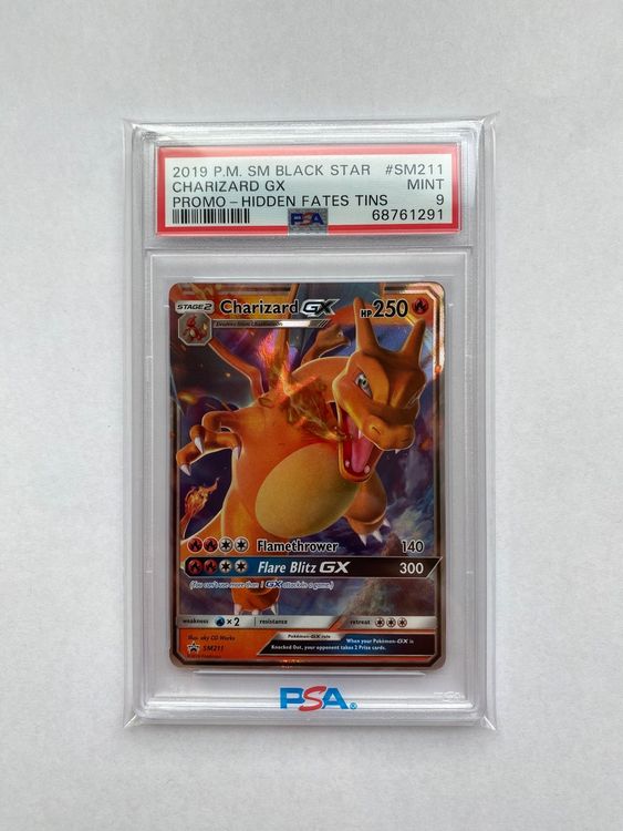 Pokémon 2019 PSA 9 Charizard GX Hidden Fates Tin Promo SM211 | Kaufen ...