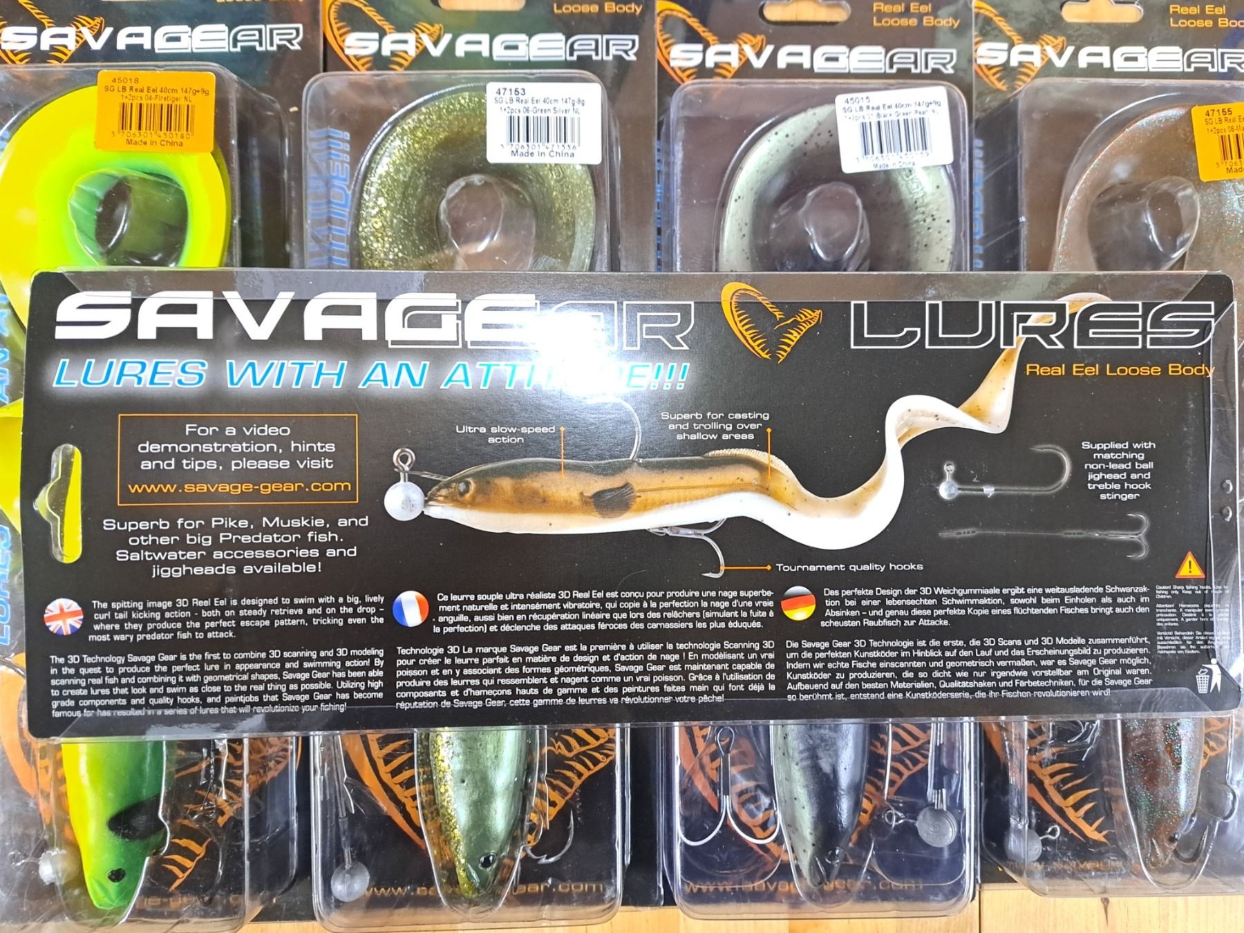 Savage Gear Köder: 5er Set Savage Gear Real Eel 40cm, 147g – Neu und originalverpackt aus Pragg-Jenaz von  1