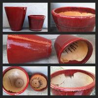2x Blumentöpfe rot ,2er Set dunkelrot🌺