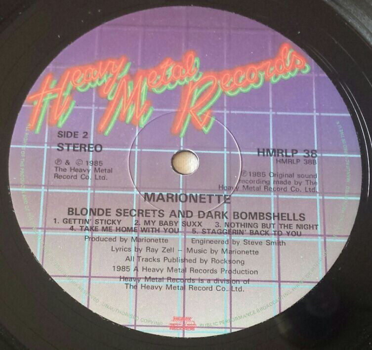 Schallplatten: Marionette - Blonde Secrets - LP - 1985 - First Press – Gebraucht aus Uster von Zardodel 5