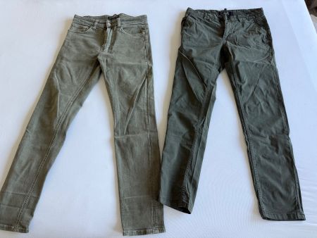 NEU Set 2 Jeans und Chino Hosen Olivgrun Zara 31 S/M