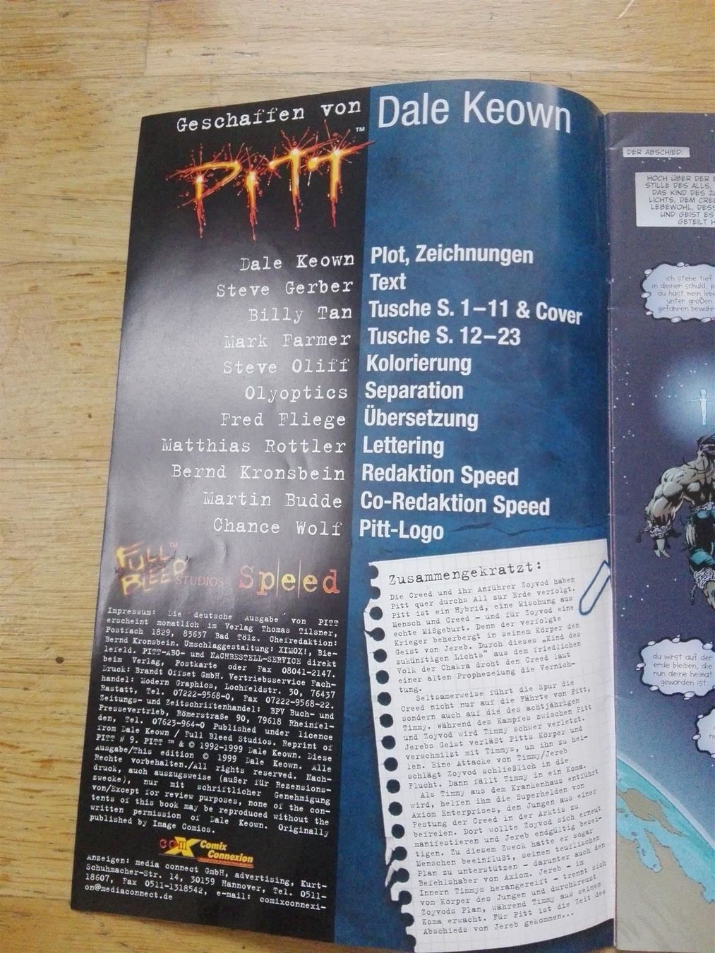 Fumetti: PITT #9      (Deutsch)             '1999 – Usato da St. Gallen venduto da elk2021 1