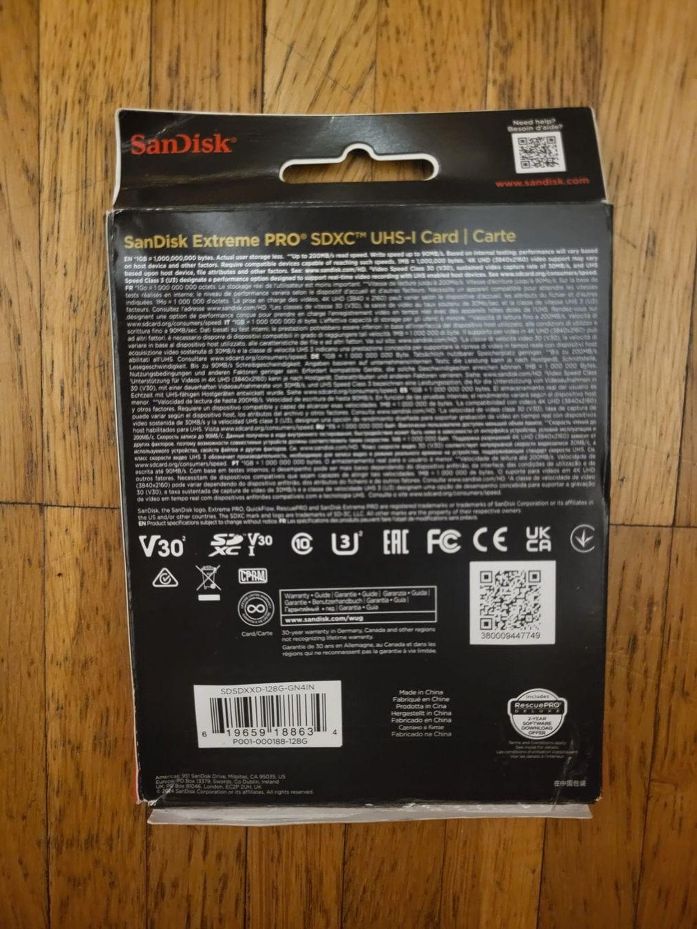 Sandisk Speicherkarten: SanDisk Extreme PRO SDXC UHS-I card – Neu und originalverpackt aus Vufflens-la-Ville von Diddix 1