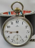 Taschenuhr Omega Silber 900 mit Uhrenkette Silber