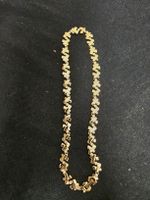 Collier goldfarben mit Steinen, 43cm, guter Zustand
