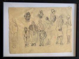 Irène Zurkinden (1909-1987), Orig. Zeichnung, Menschen