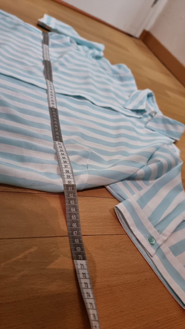 Camicette: Sommerliche Bluse gestreift Gr. 48 türkis/weiss – Usato da Wald ZH venduto da CapLux 6