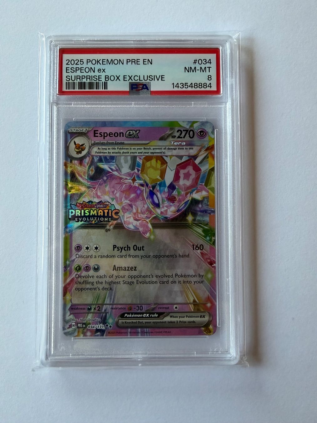 Pokémon Carte collezionabili: Espeon ex 034/131 - PSA 8 – Usato da Ilanz venduto da caui