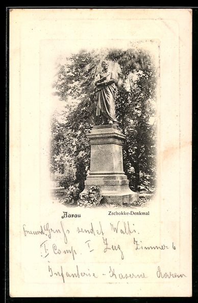 Cartoline postali: AK Aarau, Zschokke-Denkmal – Usato da Berlin venduto da bartko-reher