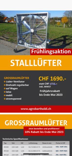 Ventilatori: Stalllüfter / Grossraumlüfter – Nuovo e nell'imballaggio originale da Schmidshof venduto da 261338 8