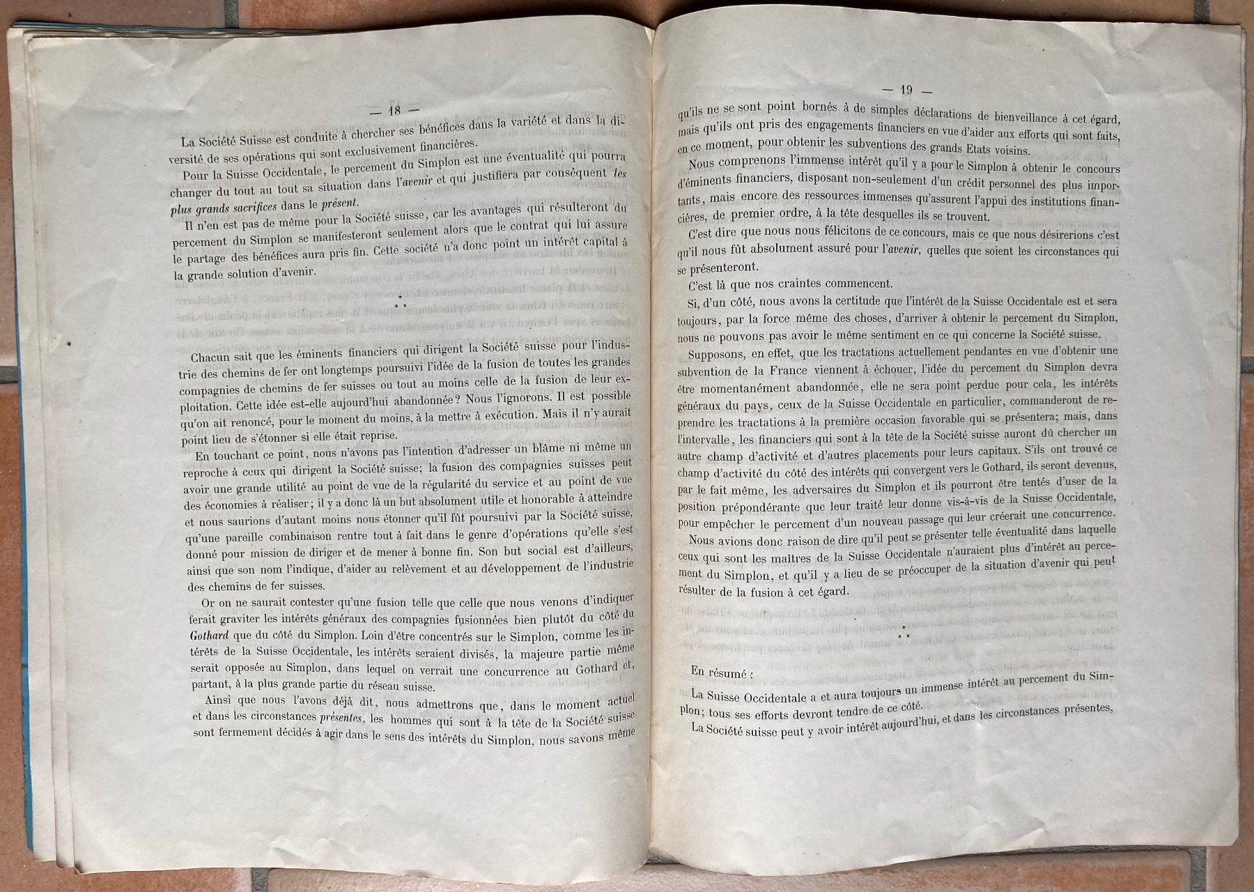 Documenti: Compagnie du Chemin de Fer du Simplon - Rapport de 1881 – Usato da Versoix venduto da Decapod 5