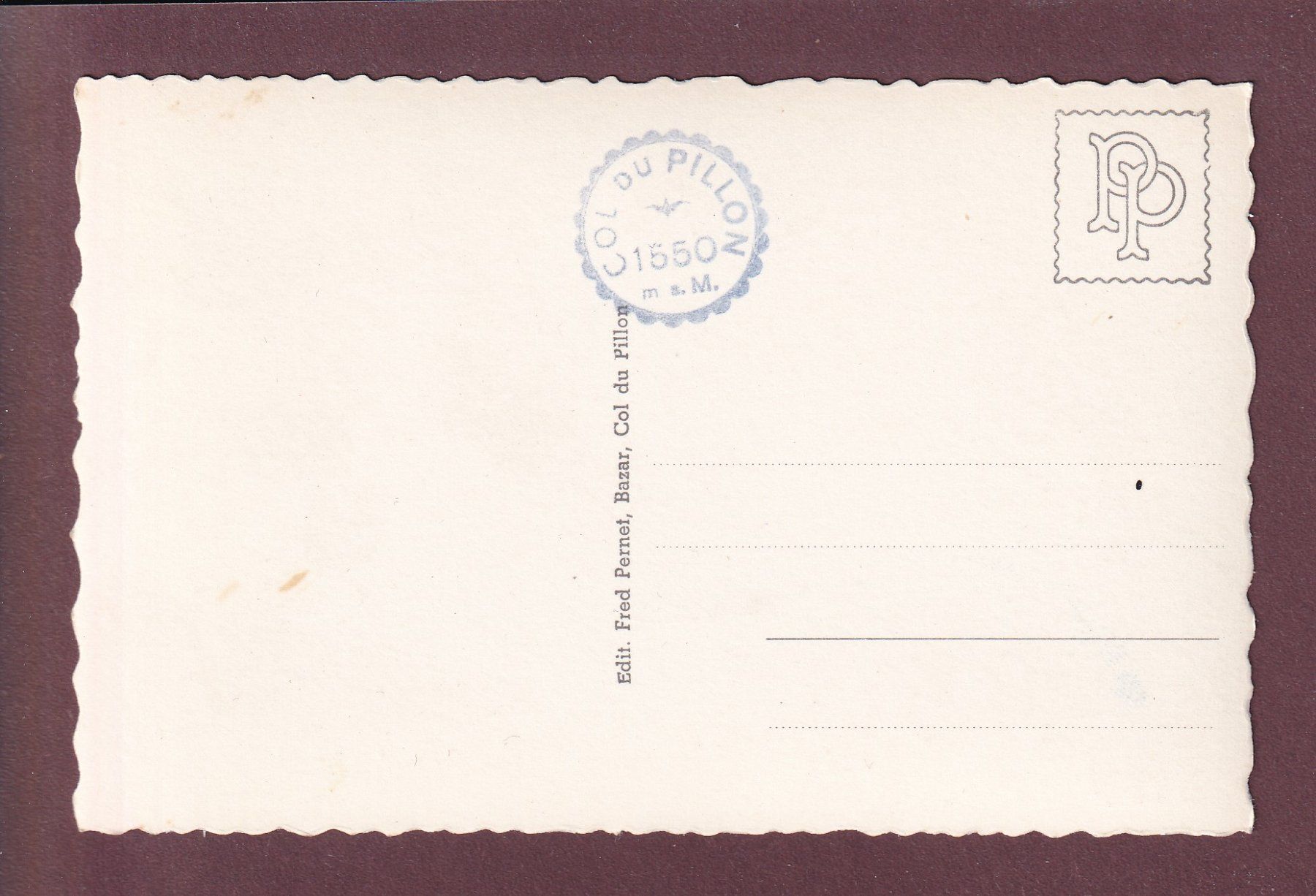Cartoline postali: COL DU PILLON - Fontaine – Usato da Pully venduto da nicecards 1