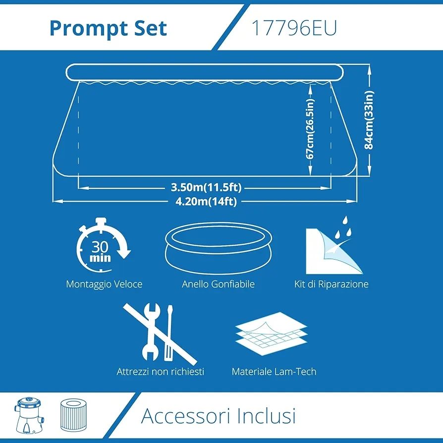 Piscine: Avenli Frame Pool 4.2M Durchmesser - Badespass im Sommer! – Nuovo e nell'imballaggio originale da Aathal-Seegräben venduto da Ru.Fi 2