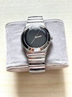 Swatch Swiss Damenuhr Metallband silberfarben schwarz Ziffer