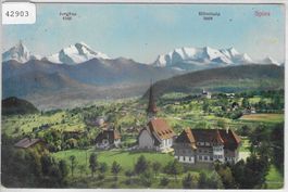 Spiez - Kirche und Schulhaus - Litho