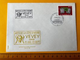 Sonderbrief Vevey 1969 Arts de la Côte d’Ivoire