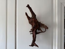 Wurzelholz Skulptur Gesicht handgeschnitzt Unikat Wallis