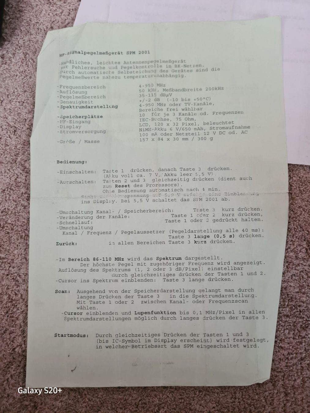 Misurare: SPM 2001 Pegelmessgerät Signalpegelmessgerät – Usato da Zürich venduto da Alibaba1234 8