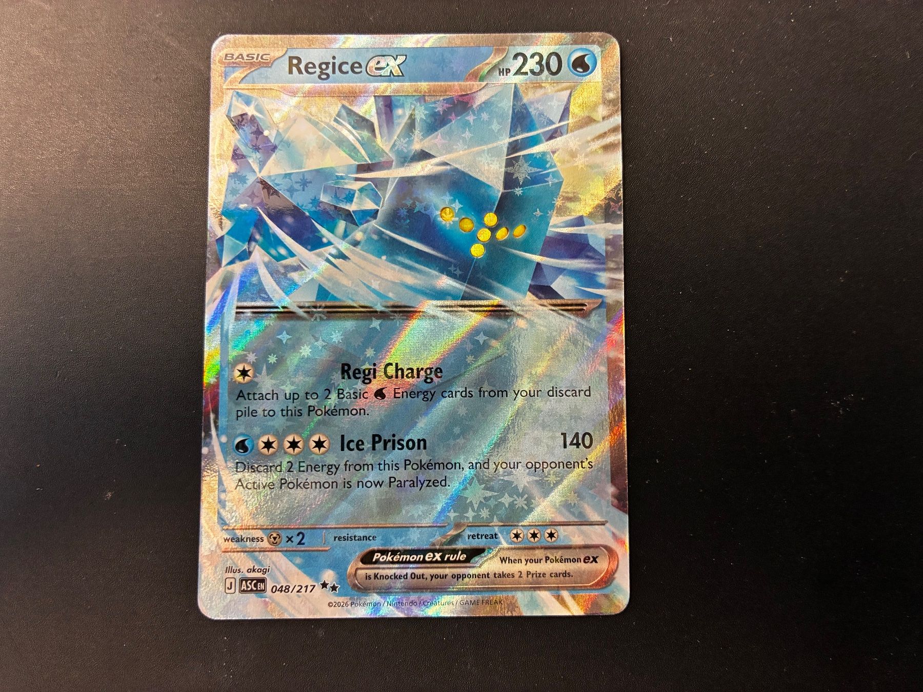 Pokémon Sammelbilder & Trading cards: Regice EX 048/217 - Ascended Hereos - en – Neu (gemäss Beschreibung) aus Hütten von yve_tf69