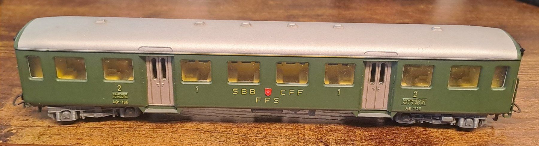 Kleinbahn Modellini di ferrovie: Kleinbahn, SBB Personenwagen AB4 1135 – Usato da Bertschikon Gossau venduto da Singeruwe