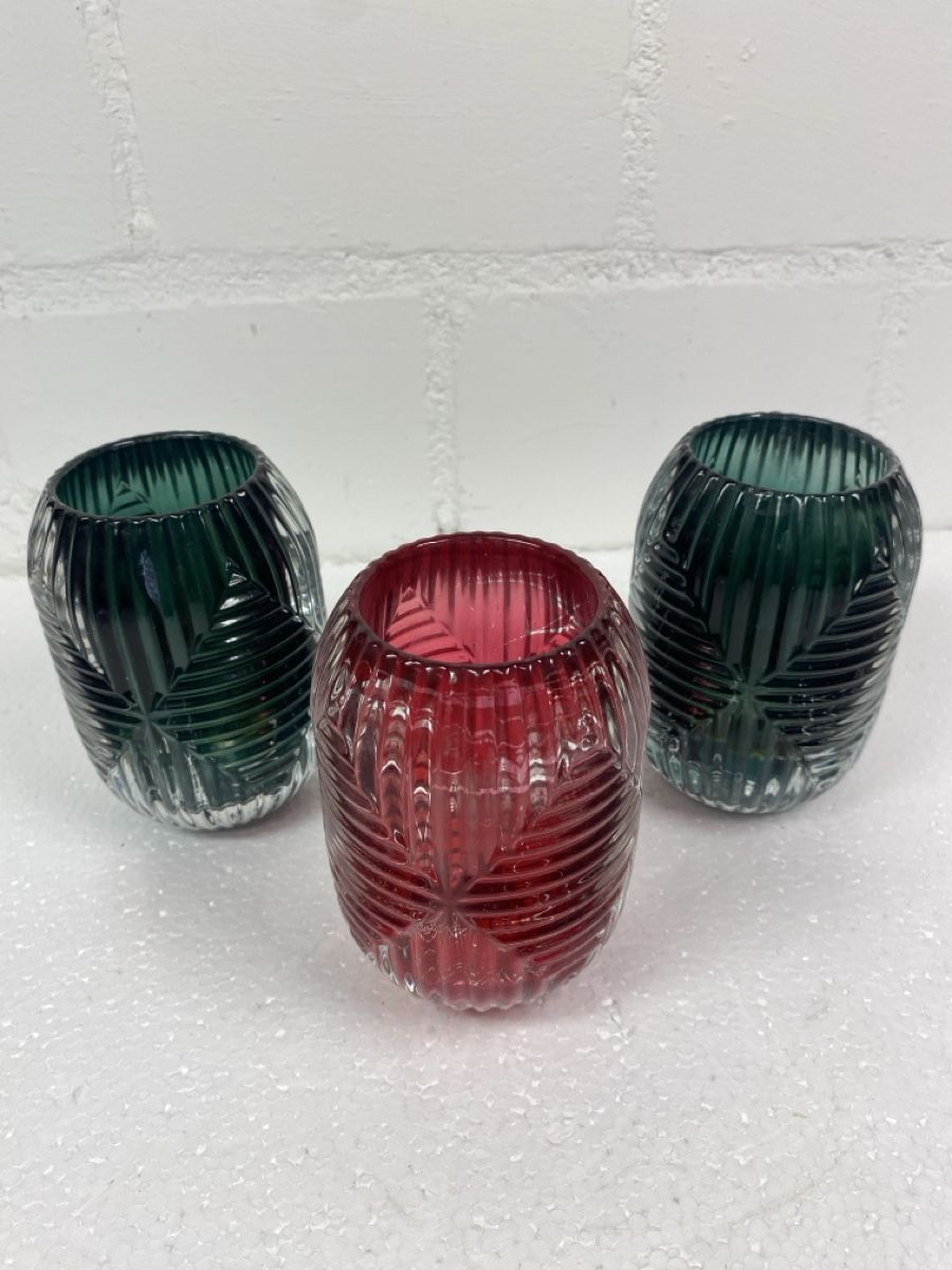 Bougeoirs: 3 Glas Windlichter Kerzenhalter Rot Grün – D'occasion à sursee par trilli-tralli 8