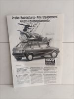 Brochure Catalogue Tarif Seat Ibiza 1987 (Suisse)