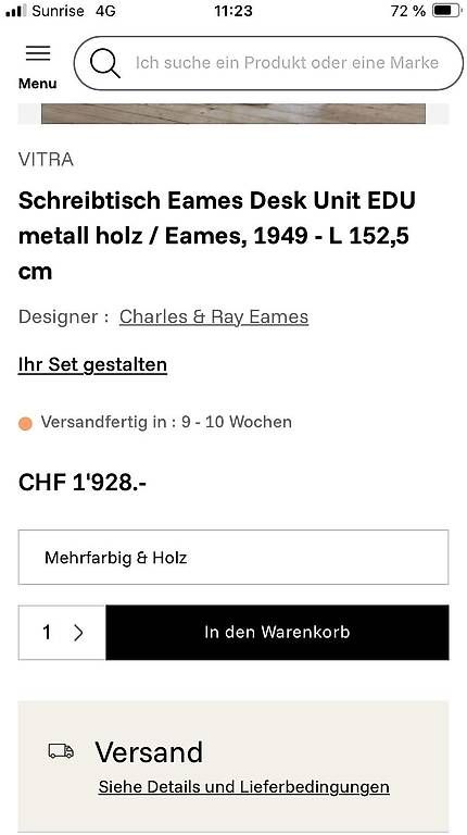 Vitra Scrivanie: 2 Vitra Eames Desk Unit (EDU) Original Charles & Ray Eames – Usato da Urdorf venduto da Kuoni2002 4