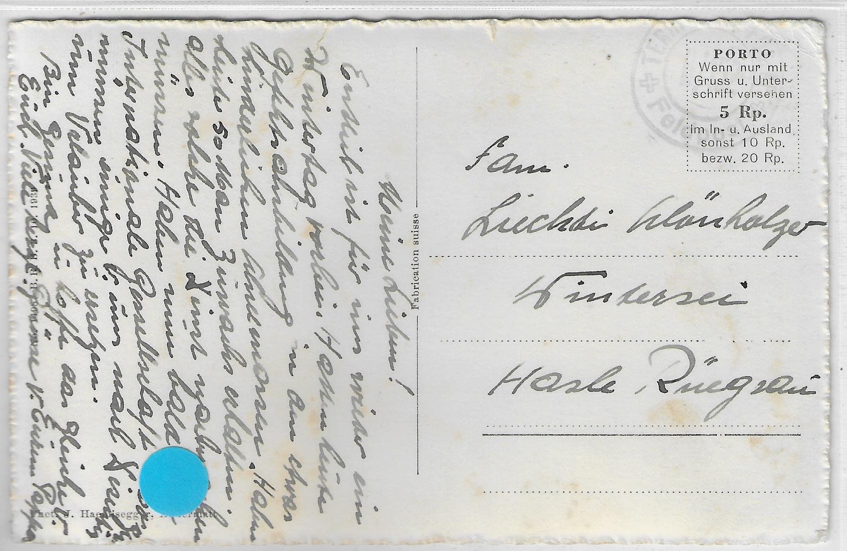 Cartoline postali: Hospenthal mit Winterhorn im Winter – Usato da Ettingen venduto da Kartenplanet 1