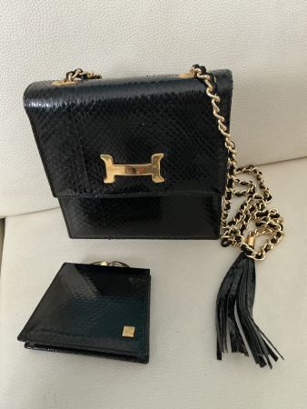 Schlangen Leder Tasche mit Portemonnaie
