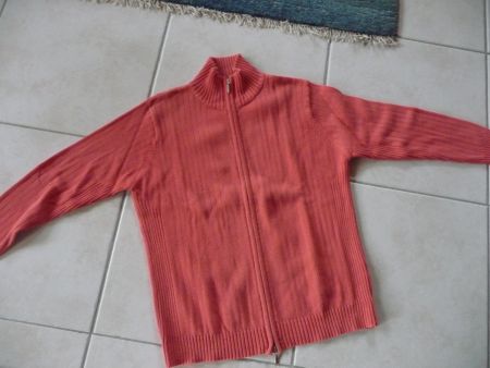 Strickjacke Biaggini orange gerippt Grösse 2XL