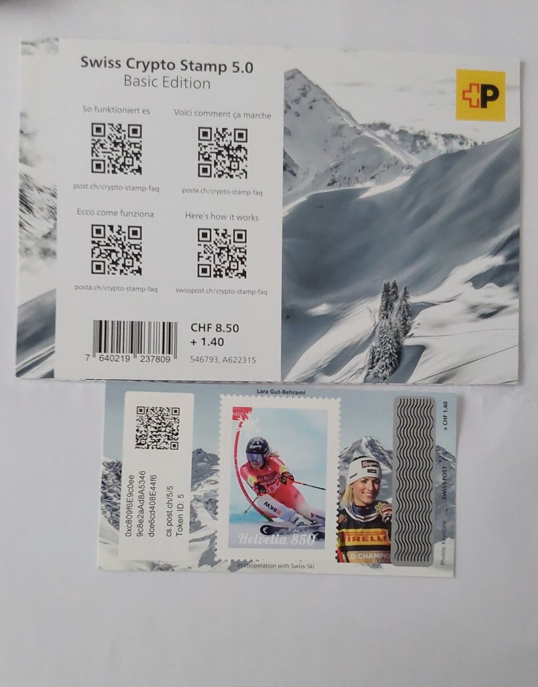 Alle Briefmarken: 3 x Swiss Crypto Stamp 5.0, Basic, Silver, Bronze – Gebraucht aus Münchwilen AG von Nesar
