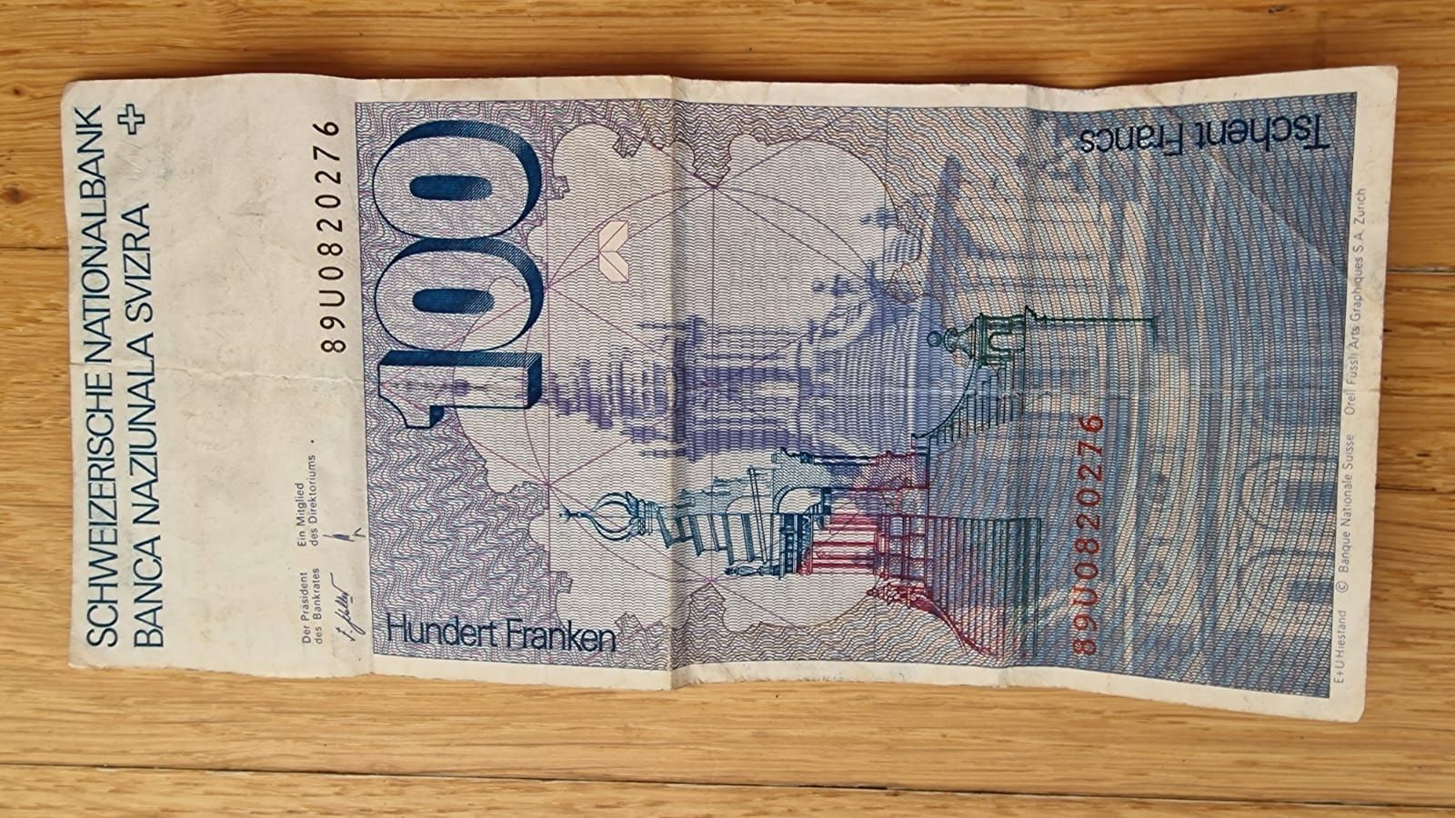Banconote: 100-Franken-Schweizer-Banknote (1975-1993) – Usato da Hasle b. Burgdorf venduto da evelomech.ch