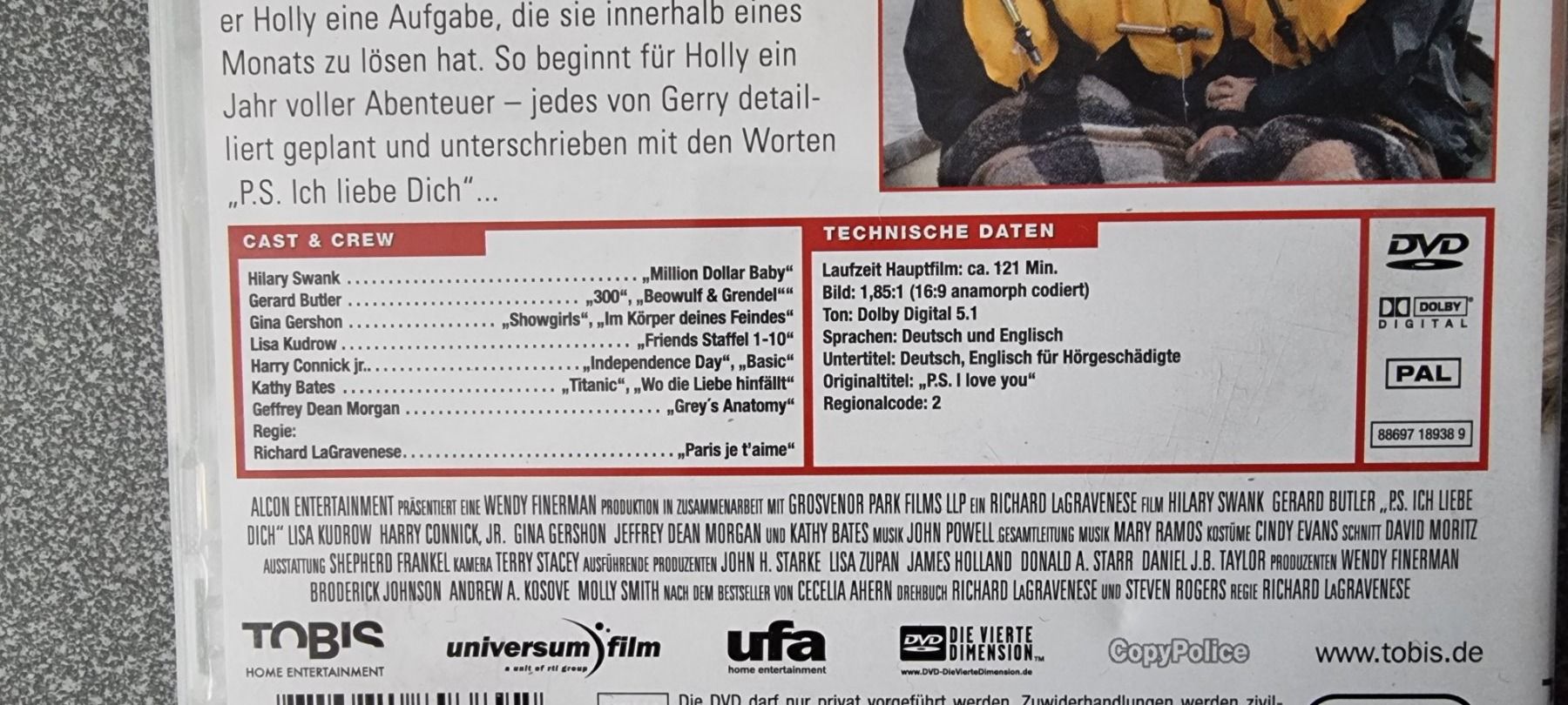 Tutti i DVDs: DVD P.S. Ich liebe dich - Gerard Butler – Usato da Oetwil am See venduto da fineli2 1
