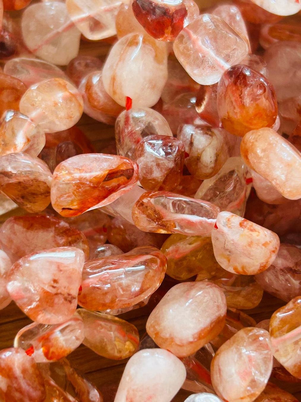 Pietre preziose: Strang echte red fire quartz Nuggets / stone 8-10 mm – Nuovo e nell'imballaggio originale da Niederrohrdorf venduto da Ytobi 1