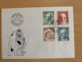 Ersttagsbrief Portraits 21.2.79 3000 Bern Schweiz