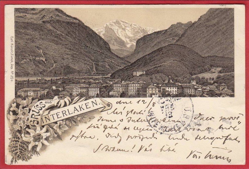 Cartes postales: INTERLAKEN LITHO 1896 – D'occasion à Grüningen par Kartenlaube