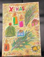 🎄 Handgemalte Weihnachtskarte – Unikat 🎄