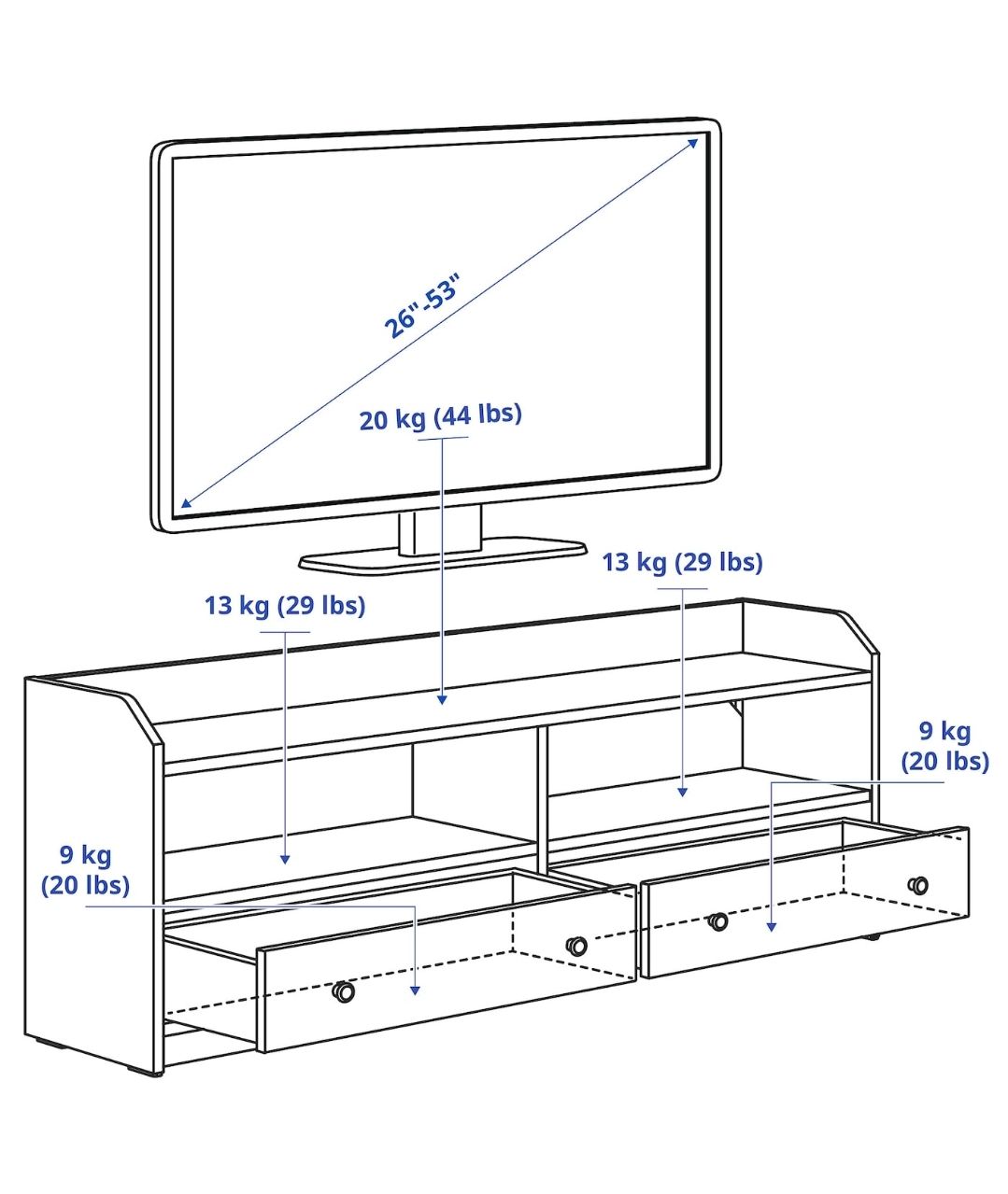 Ikea Mobili TV: TV Bench Grey - IKEA HAUGA – Nuovo (secondo la descrizione) da Basel venduto da yat_r699 1