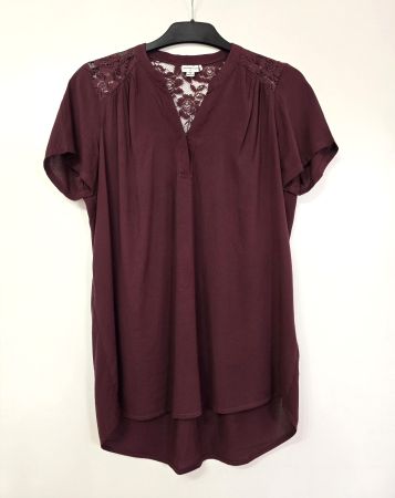 JDY Damen Bluse mit Spitze Grösse 36 - bordeaux
